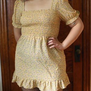 Milkmaid Square Neck Puff Sleeve Floral Mini